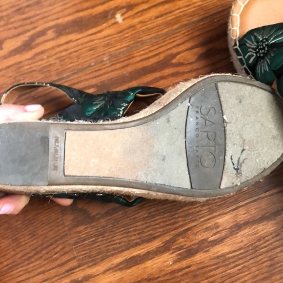 Franco sarto Chunky platform Straw sandal wedges - Picture 6 of 7